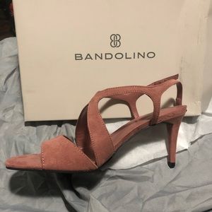 Bandolino Womens Tamar 2 Pink Faux Suede Heels